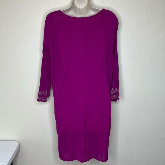 Old Navy Metallic Embroidered Beach Swim Cover Up Tunic Dress Pink Women Large - Picture 7 of 13